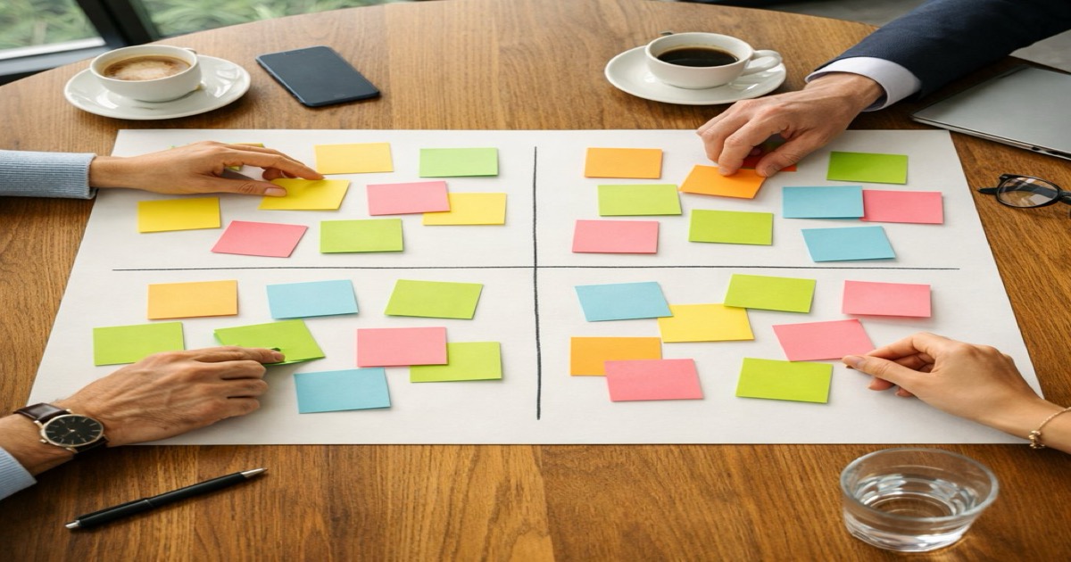 Vision Mapping - metoda de strategie cu post-it-uri